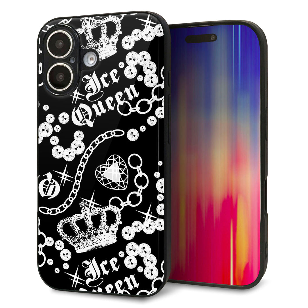 iPhone16 強化ガラス＆TPUスマホケース ガラプリ【187 ゴージャス クラウン】