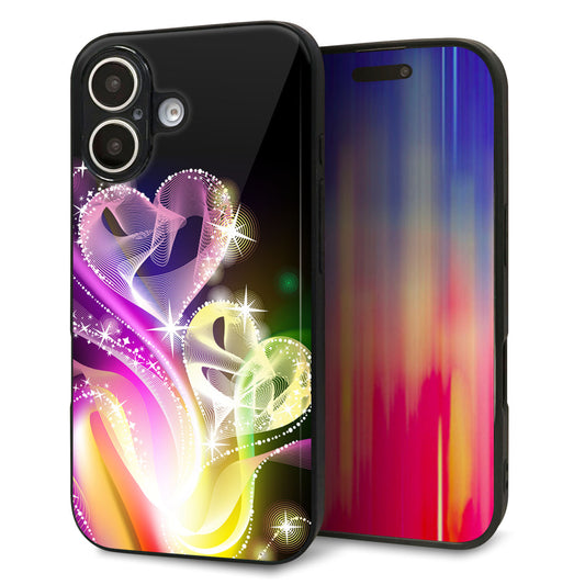 iPhone16 強化ガラス＆TPUスマホケース ガラプリ【386 光の軌跡】