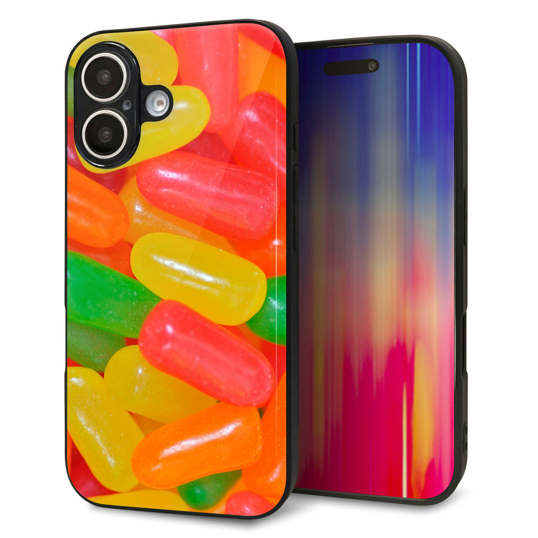 iPhone16 強化ガラス＆TPUスマホケース ガラプリ【449 ジェリービーンズ】