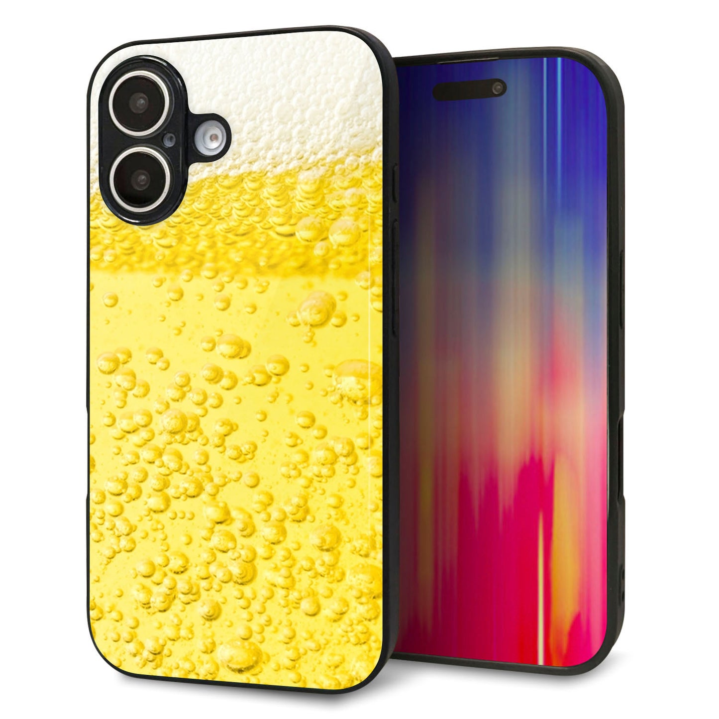 iPhone16 強化ガラス＆TPUスマホケース ガラプリ【450 生ビール】
