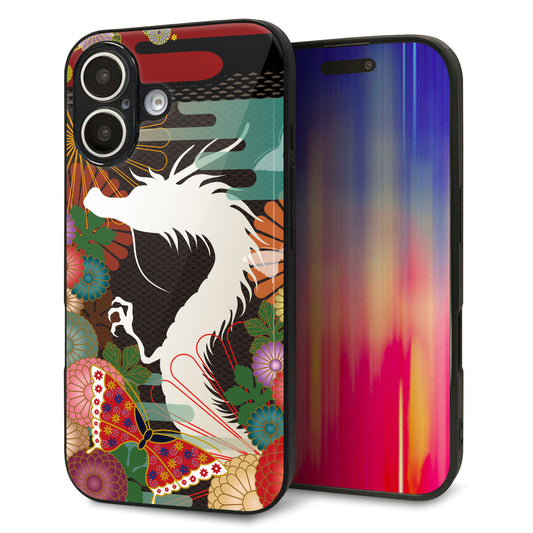 iPhone16 強化ガラス＆TPUスマホケース ガラプリ【635 白龍】