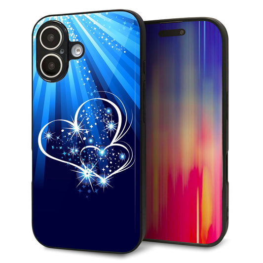 iPhone16 強化ガラス＆TPUスマホケース ガラプリ【702 スイミングハート】
