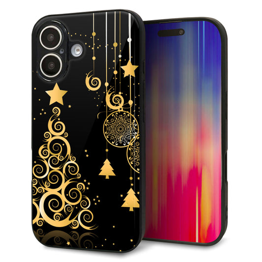 iPhone16 強化ガラス＆TPUスマホケース ガラプリ【721 その他のカラークリスマスツリー】