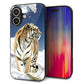 iPhone16 強化ガラス＆TPUスマホケース ガラプリ【793 雪山の虎】