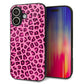 iPhone16 強化ガラス＆TPUスマホケース ガラプリ【1066 ヒョウ柄ベーシックSピンク】
