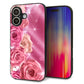 iPhone16 強化ガラス＆TPUスマホケース ガラプリ【1182 ピンクの薔薇に誘われて】