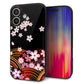 iPhone16 強化ガラス＆TPUスマホケース ガラプリ【1237 和柄＆筆文字・夜桜の宴】
