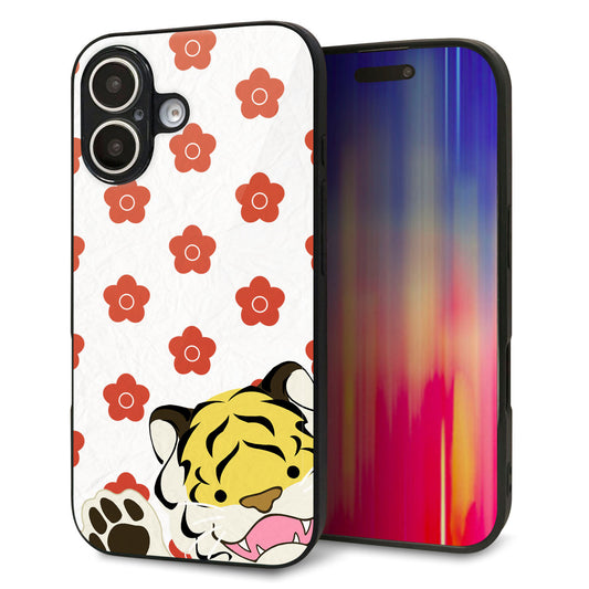 iPhone16 強化ガラス＆TPUスマホケース ガラプリ【HA254 虎アップ】