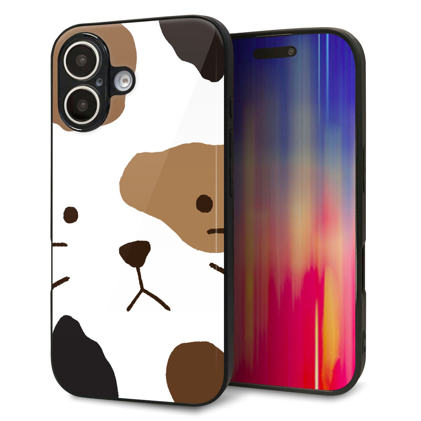 iPhone16 強化ガラス＆TPUスマホケース ガラプリ【IA801 みけ】