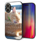 iPhone16 強化ガラス＆TPUスマホケース ガラプリ【KM876 猫】