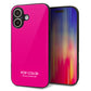 iPhone16 強化ガラス＆TPUスマホケース ガラプリ【KM910 ポップカラー(ピンク)】