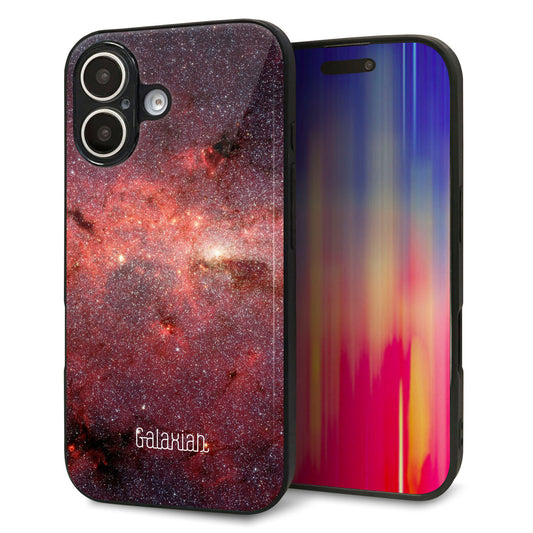 iPhone16 強化ガラス＆TPUスマホケース ガラプリ【KM923 Galaxias Red】