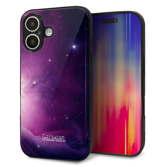 iPhone16 強化ガラス＆TPUスマホケース ガラプリ【KM925 Galaxias Purple】