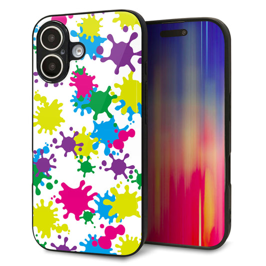 iPhone16 強化ガラス＆TPUスマホケース ガラプリ【MA878 ペイントホワイト】