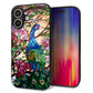 iPhone16 強化ガラス＆TPUスマホケース ガラプリ【MA996 ステンドグラス クジャク】
