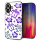 iPhone16 強化ガラス＆TPUスマホケース ガラプリ【SC878 ハワイアンアロハホヌ（パープル）】