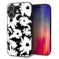 iPhone16 強化ガラス＆TPUスマホケース ガラプリ【SC915 花柄モノトーン 04】