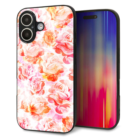 iPhone16 強化ガラス＆TPUスマホケース ガラプリ【SC930 ローズ レッド】