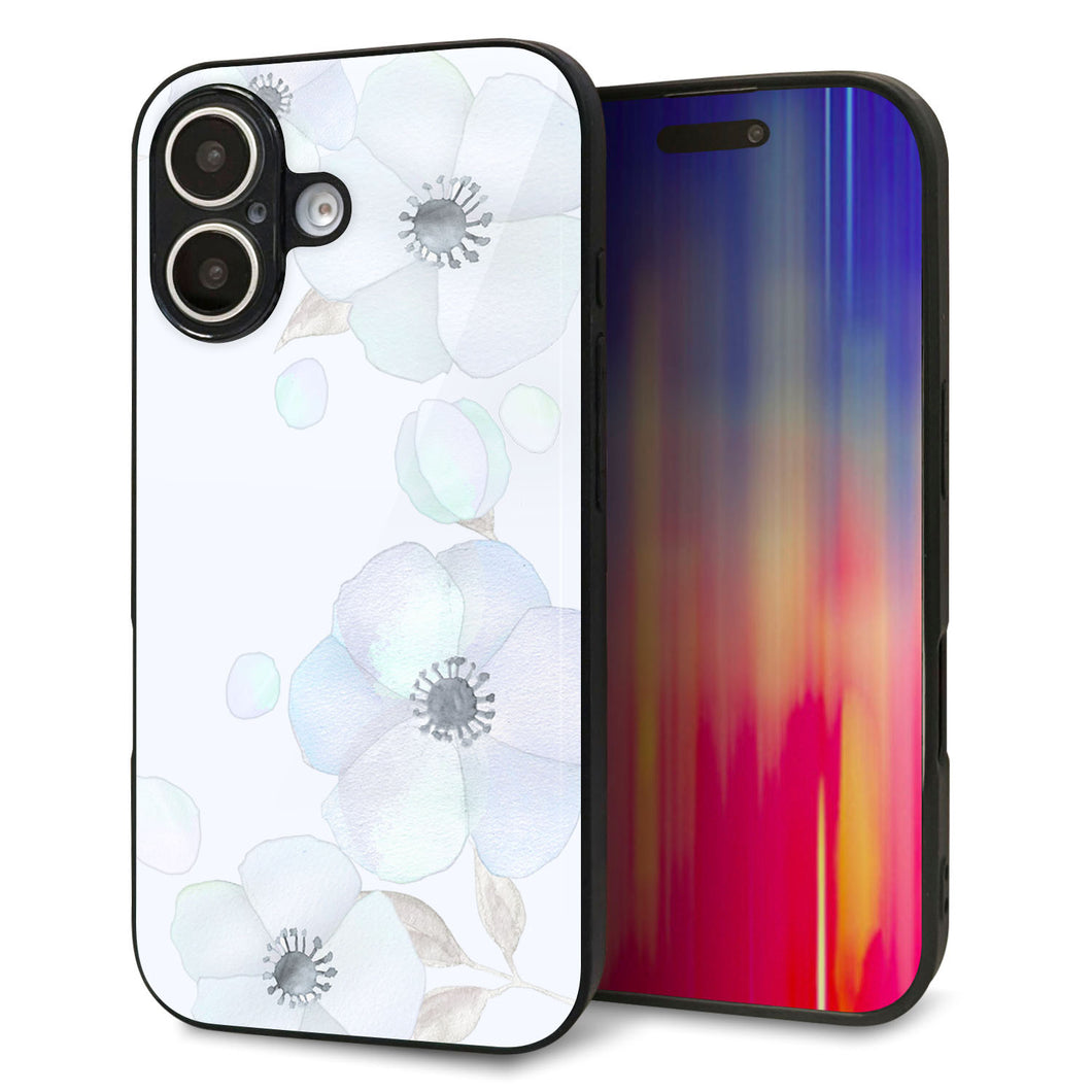 iPhone16 強化ガラス＆TPUスマホケース ガラプリ【SC951 ドゥ・フルール（エンジェルブルー）】