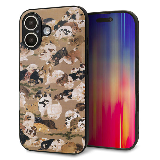 iPhone16 強化ガラス＆TPUスマホケース ガラプリ【TA008 百犬】