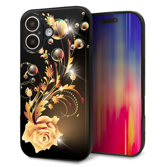 iPhone16 強化ガラス＆TPUスマホケース ガラプリ【VA823 気高きバラ】