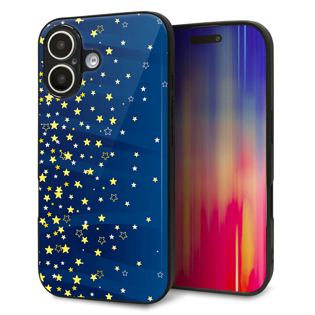 iPhone16 強化ガラス＆TPUスマホケース ガラプリ【VA842 満天の星空】