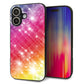iPhone16 強化ガラス＆TPUスマホケース ガラプリ【VA872 レインボーフレーム】