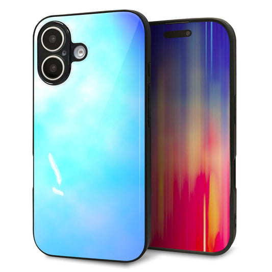 iPhone16 強化ガラス＆TPUスマホケース ガラプリ【YJ291 デザイン 光】