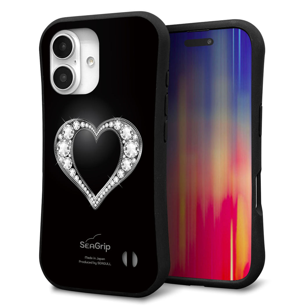 iPhone16 スマホケース 「SEA Grip」 グリップケース Sライン 【041 ゴージャスハート】 UV印刷