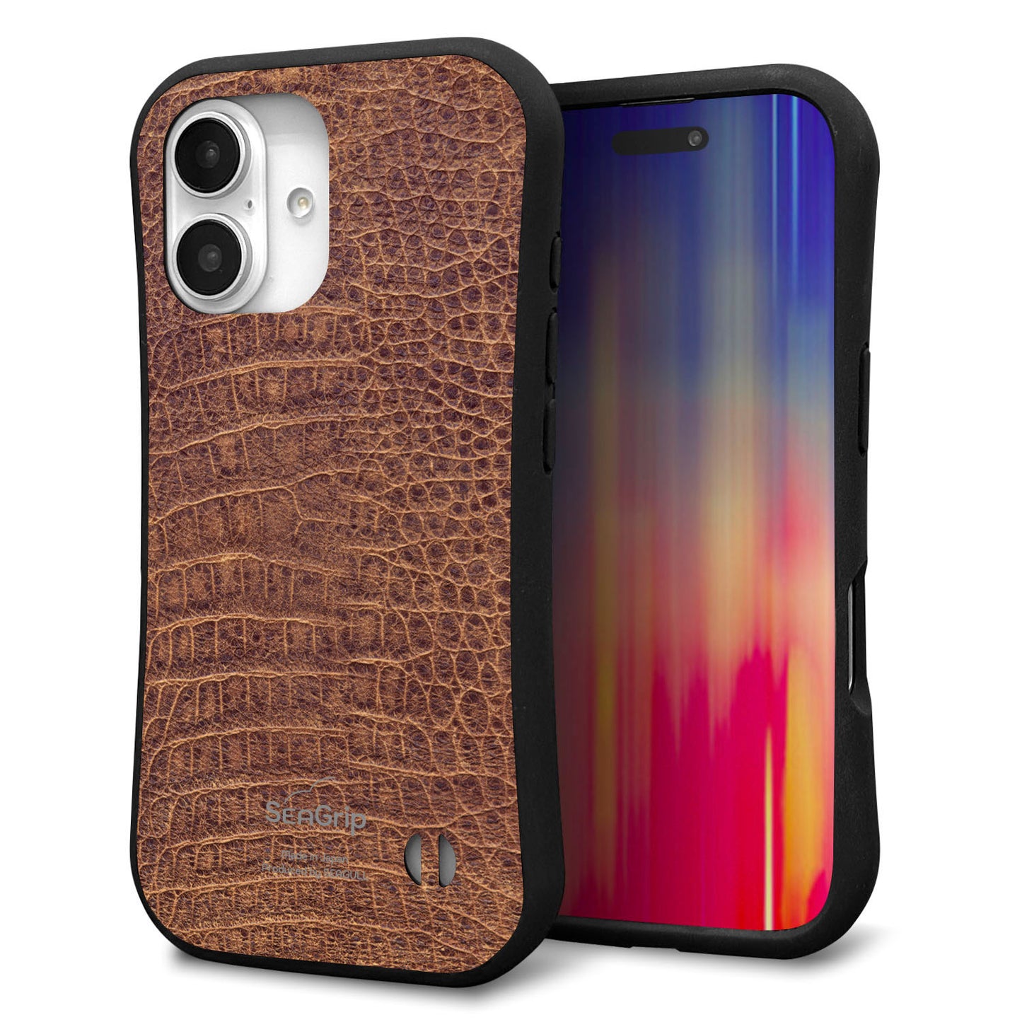 iPhone16 スマホケース 「SEA Grip」 グリップケース Sライン 【463 クロコダイル】 UV印刷