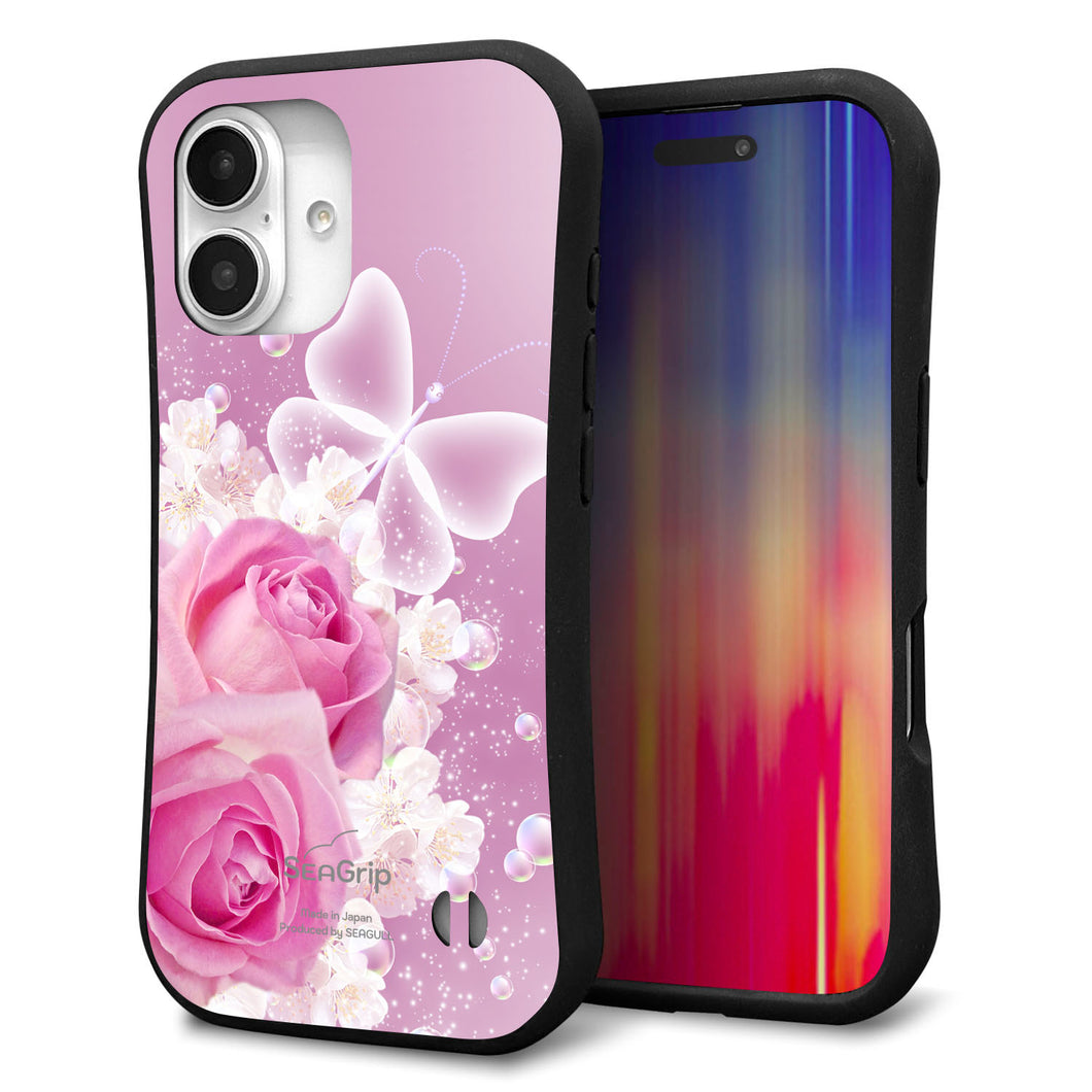 iPhone16 スマホケース 「SEA Grip」 グリップケース Sライン 【1166 ローズロマンス】 UV印刷