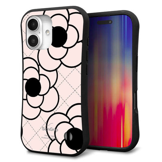 iPhone16 スマホケース 「SEA Grip」 グリップケース Sライン 【EK926 カメリア（極うすピンク）】 UV印刷