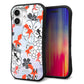 iPhone16 スマホケース 「SEA Grip」 グリップケース Sライン 【HA216 金魚 花柄 グレー 】 UV印刷