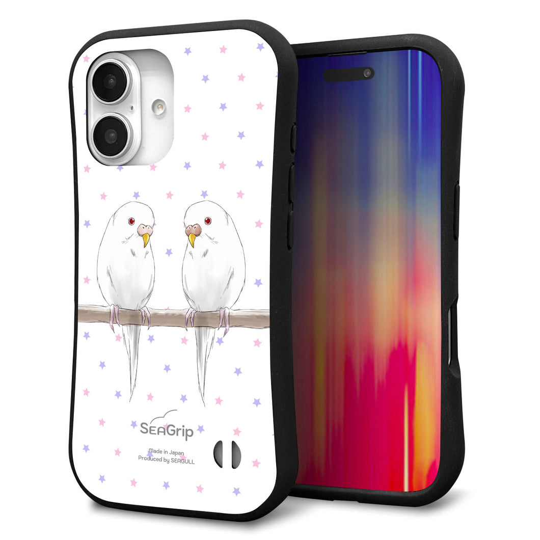iPhone16 スマホケース 「SEA Grip」 グリップケース Sライン 【HA273 インコイノ スター】 UV印刷
