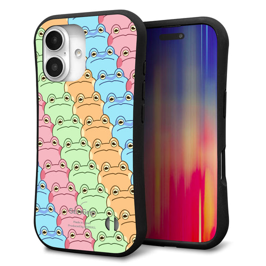 iPhone16 スマホケース 「SEA Grip」 グリップケース Sライン 【HA279 カエル柄】 UV印刷
