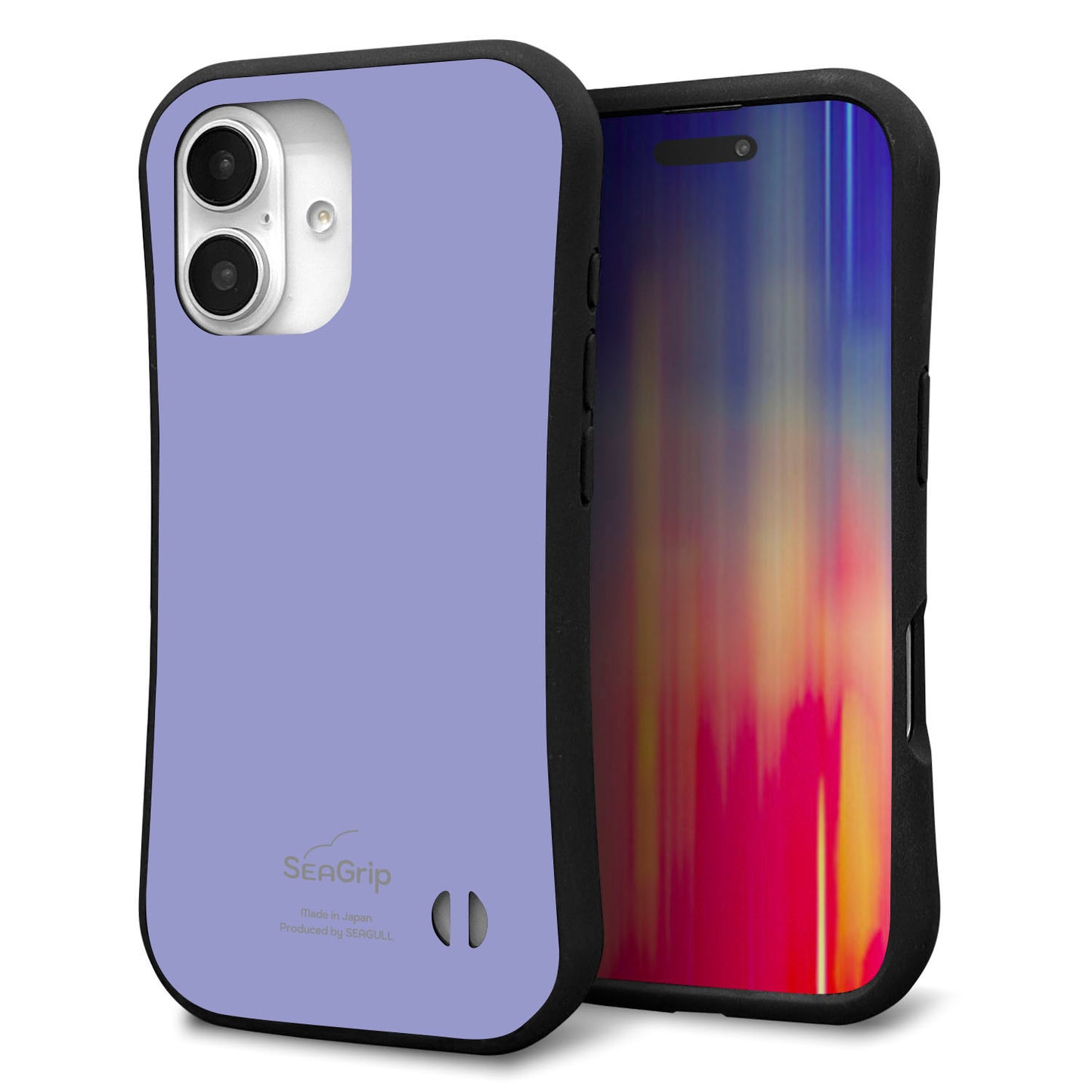 iPhone16 スマホケース 「SEA Grip」 グリップケース Sライン 【KM900 パステルカラー(パステルブルー)】 UV印刷