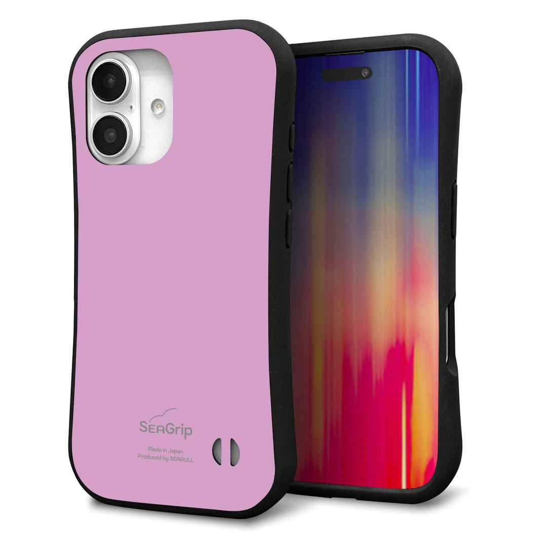 iPhone16 スマホケース 「SEA Grip」 グリップケース Sライン 【KM901 パステルカラー(パステルラベンダー)】 UV印刷