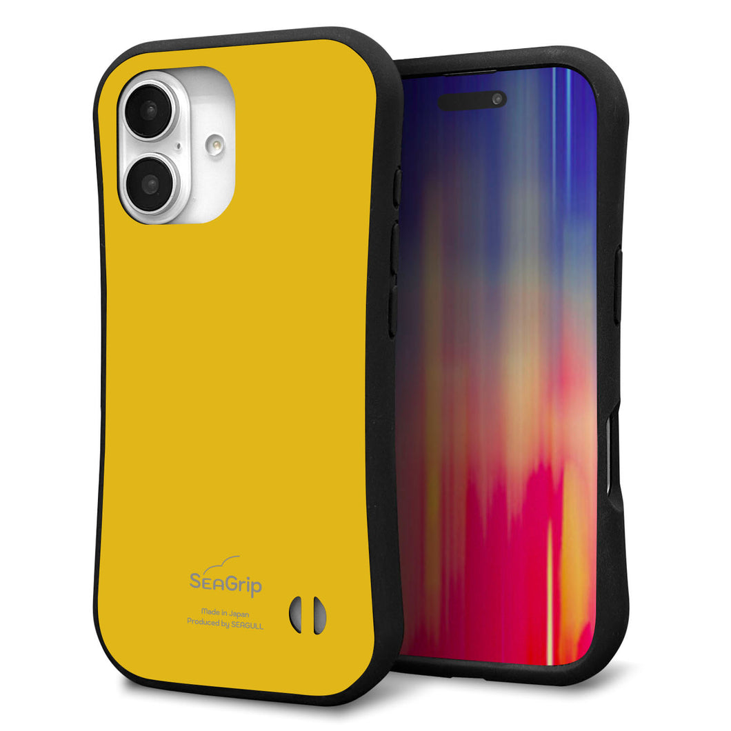 iPhone16 スマホケース 「SEA Grip」 グリップケース Sライン 【KM920 レトロカラー(マスタード)】 UV印刷