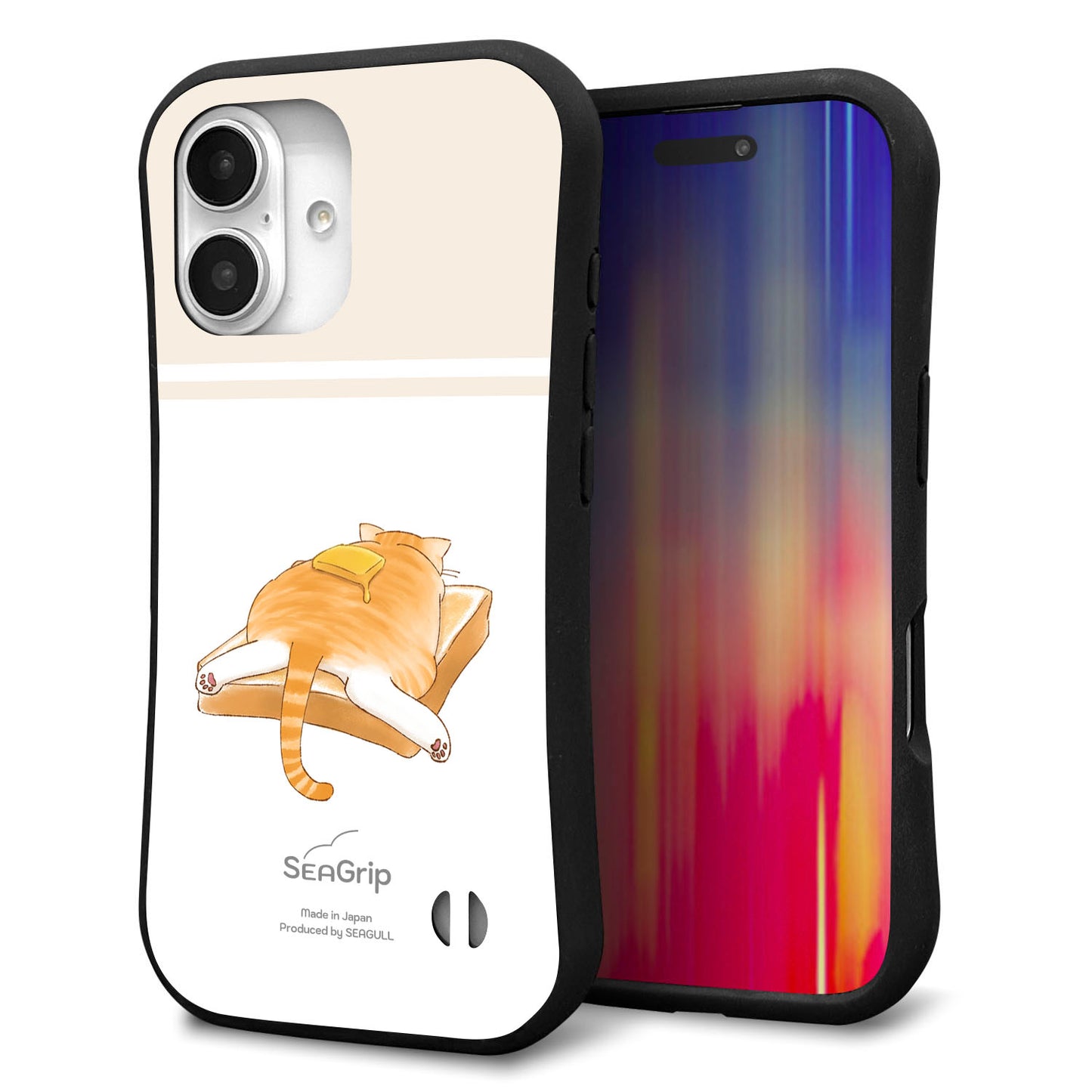 iPhone16 スマホケース 「SEA Grip」 グリップケース Sライン 【KM959 バター】 UV印刷