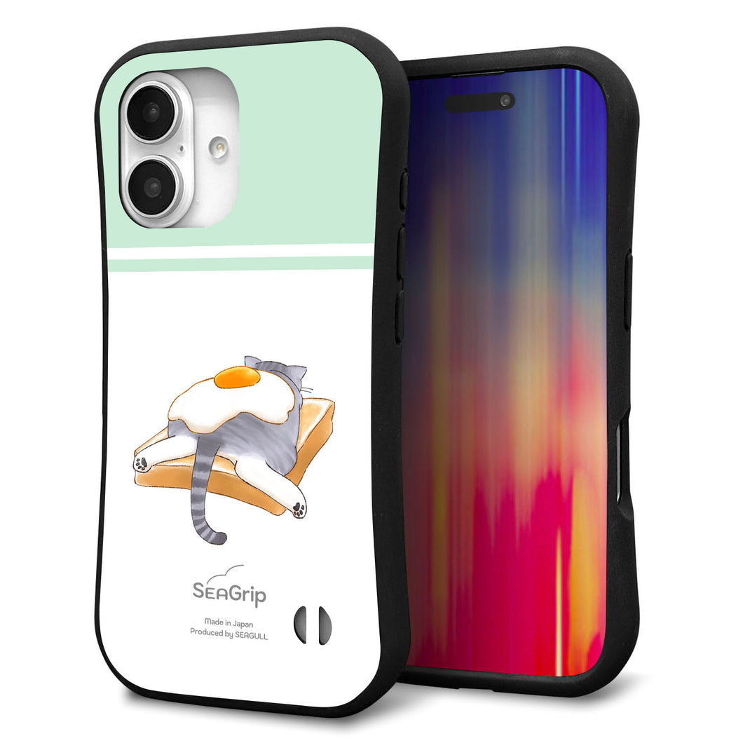 iPhone16 スマホケース 「SEA Grip」 グリップケース Sライン 【KM960 目玉焼き】 UV印刷