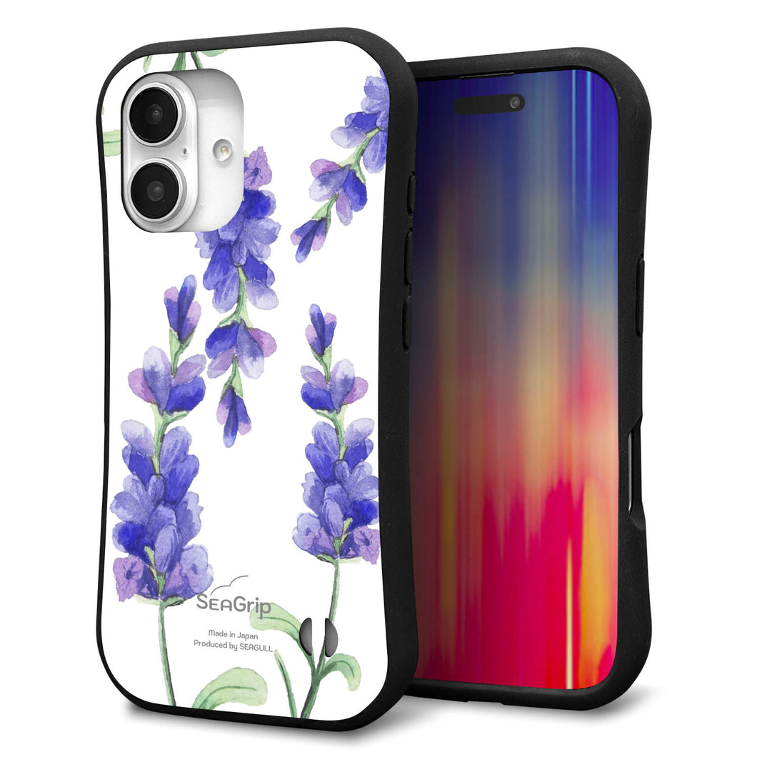 iPhone16 スマホケース 「SEA Grip」 グリップケース Sライン 【MA868 サルビア】 UV印刷