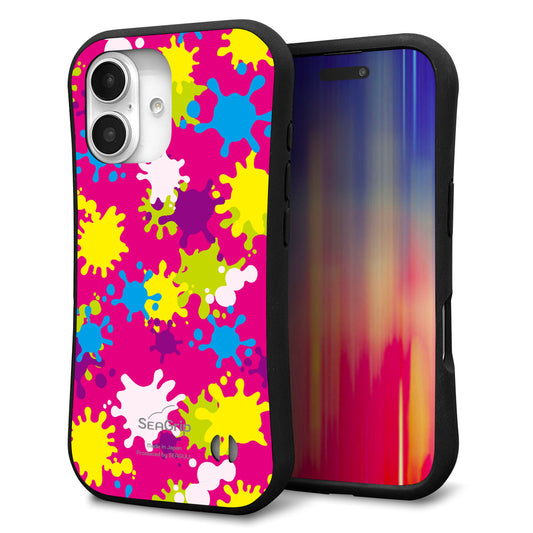iPhone16 スマホケース 「SEA Grip」 グリップケース Sライン 【MA876 ペイントピンク】 UV印刷