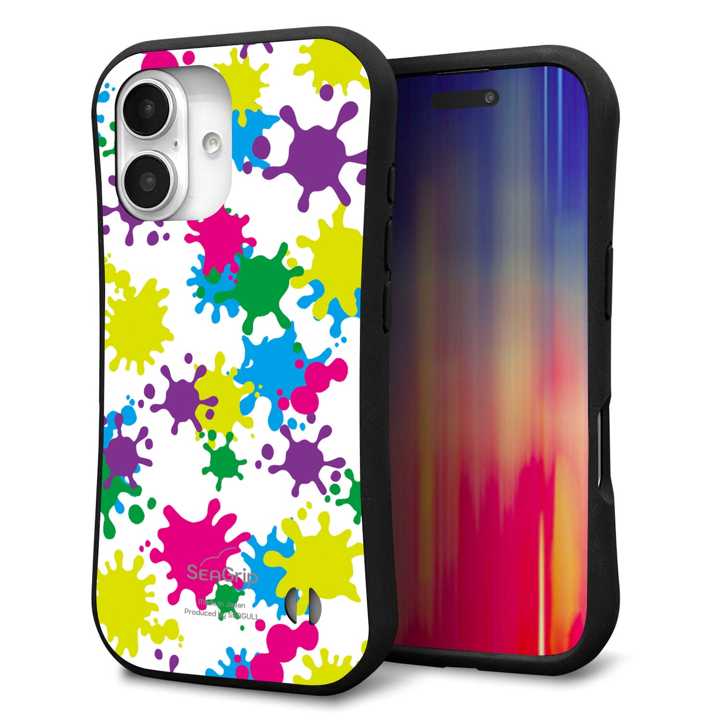 iPhone16 スマホケース 「SEA Grip」 グリップケース Sライン 【MA878 ペイントホワイト】 UV印刷