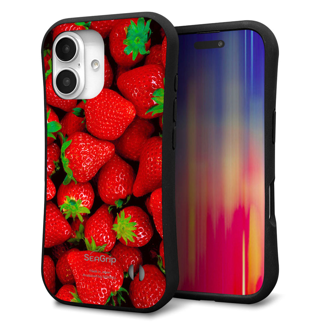 iPhone16 スマホケース 「SEA Grip」 グリップケース Sライン 【MA881 ストロベリー】 UV印刷