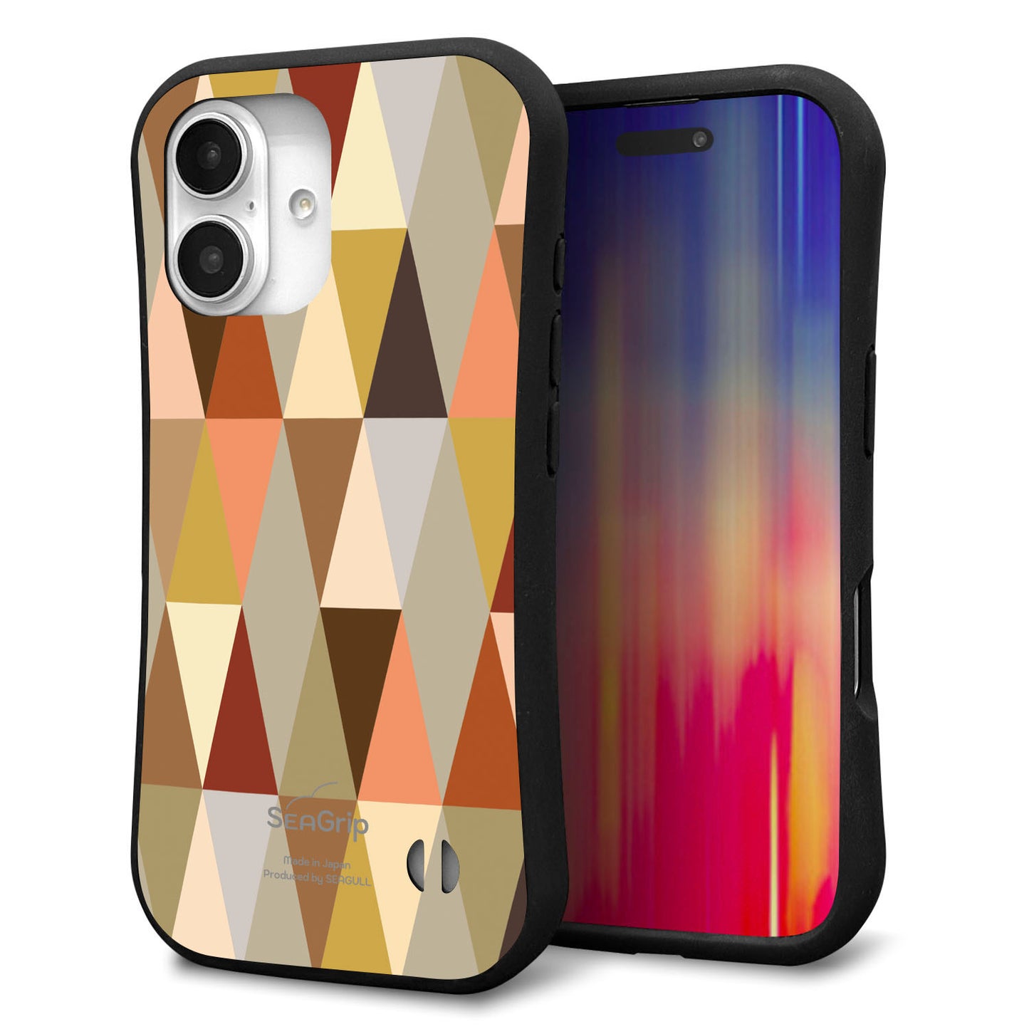 iPhone16 スマホケース 「SEA Grip」 グリップケース Sライン 【MG802 マルチブラウン】 UV印刷