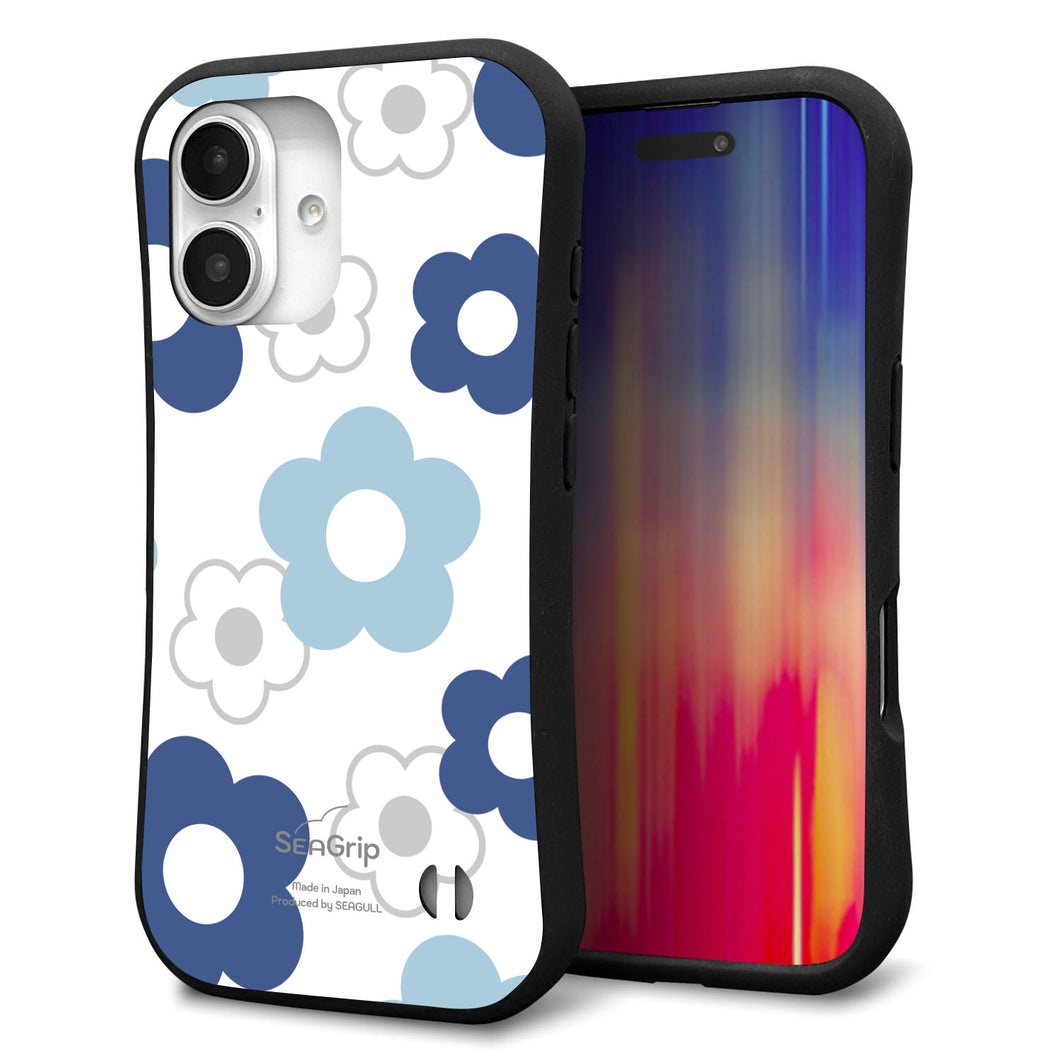 iPhone16 スマホケース 「SEA Grip」 グリップケース Sライン 【SC923 デイジー ブルー】 UV印刷