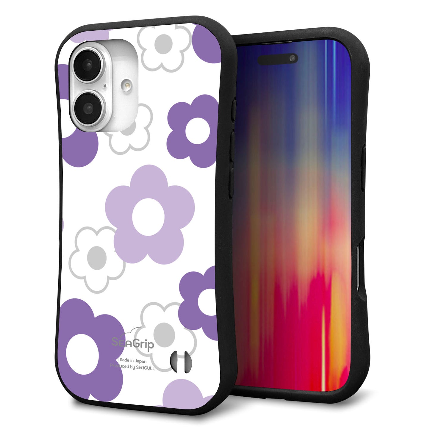 iPhone16 スマホケース 「SEA Grip」 グリップケース Sライン 【SC925 デイジー パープル】 UV印刷