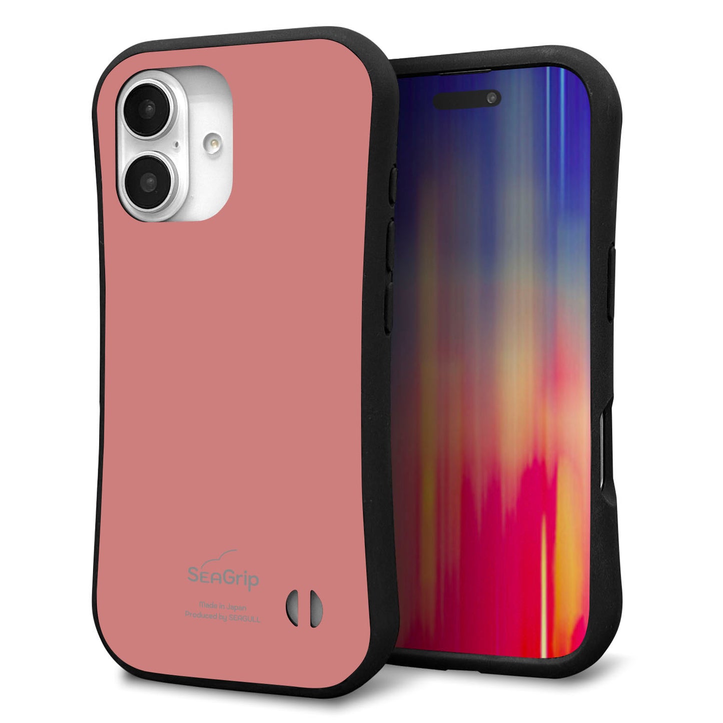 iPhone16 スマホケース 「SEA Grip」 グリップケース Sライン 【TA021 レトロピンク】 UV印刷