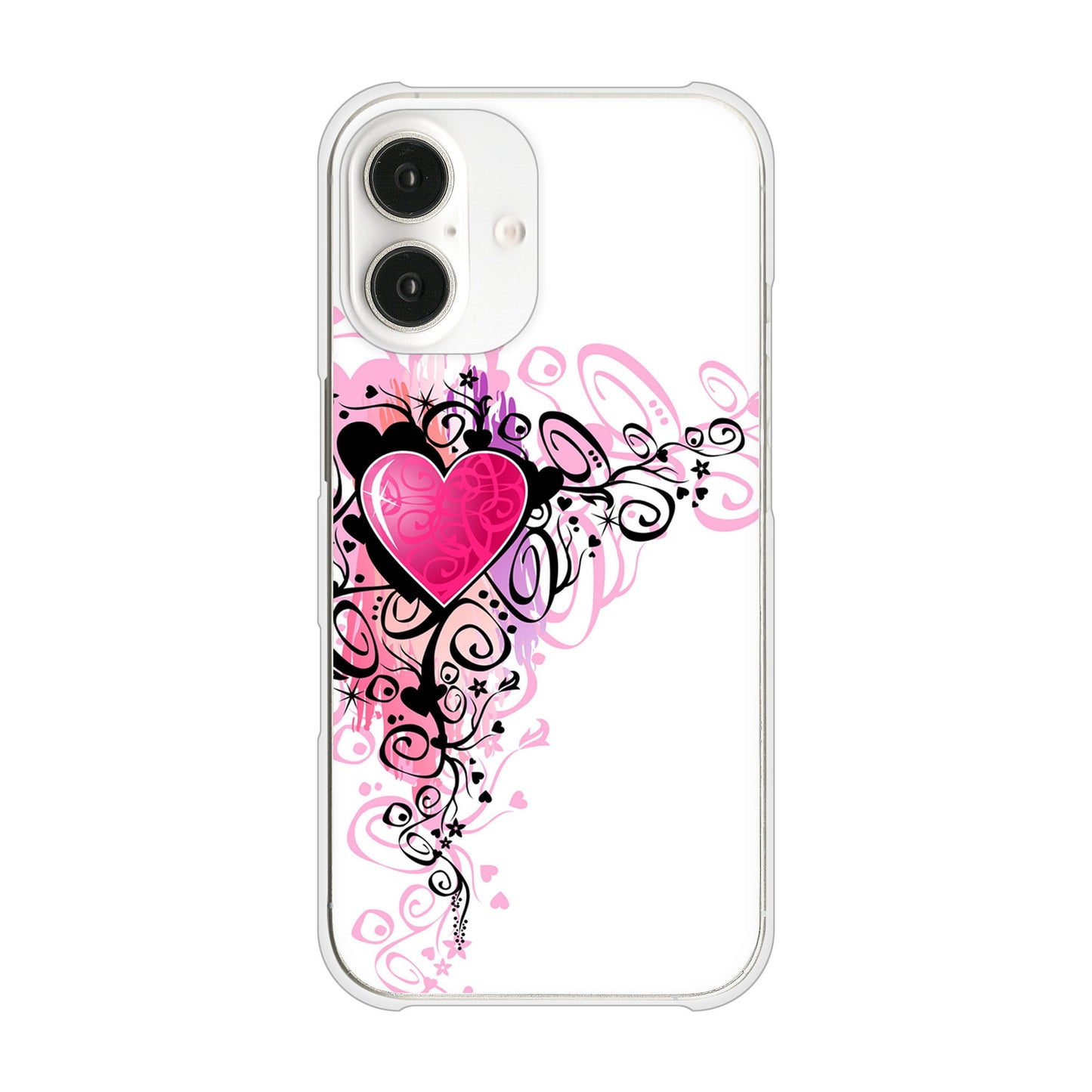 iPhone16 高画質仕上げ 背面印刷 ハードケースきらめきハート