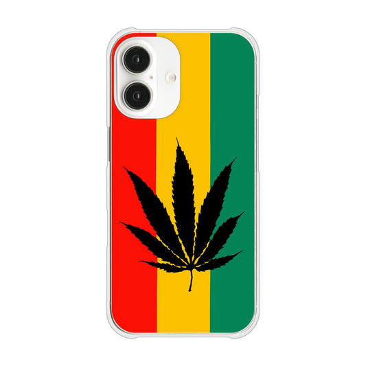 iPhone16 高画質仕上げ 背面印刷 ハードケース 【083 大麻ラスタカラー】